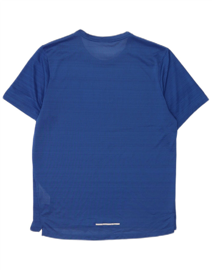 Nike Mens Dri Fit T-Shirt Top Medium Blue Striped Polyester