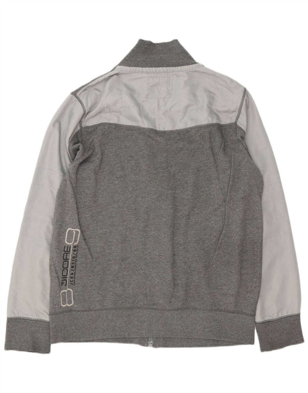 Jack & Jones Mens Graphic Tracksuit Top Jacket XL Grey Colourblock Cotton