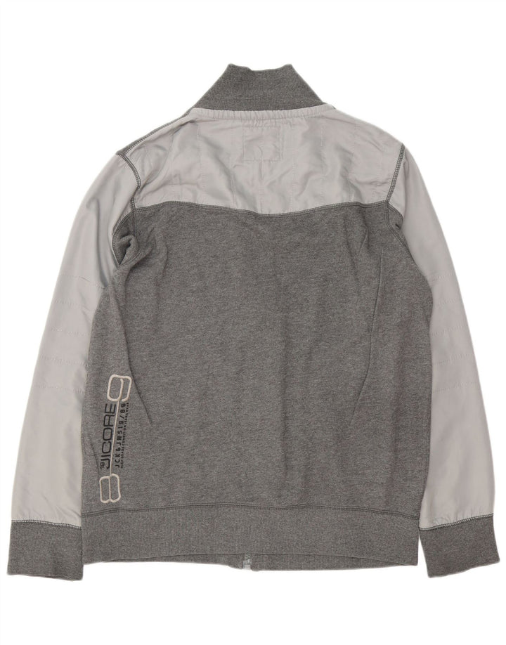 Jack & Jones Mens Graphic Tracksuit Top Jacket XL Grey Colourblock Cotton