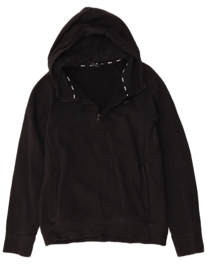 Nike Mens Zip Neck Hoodie Jumper Small Black Cotton