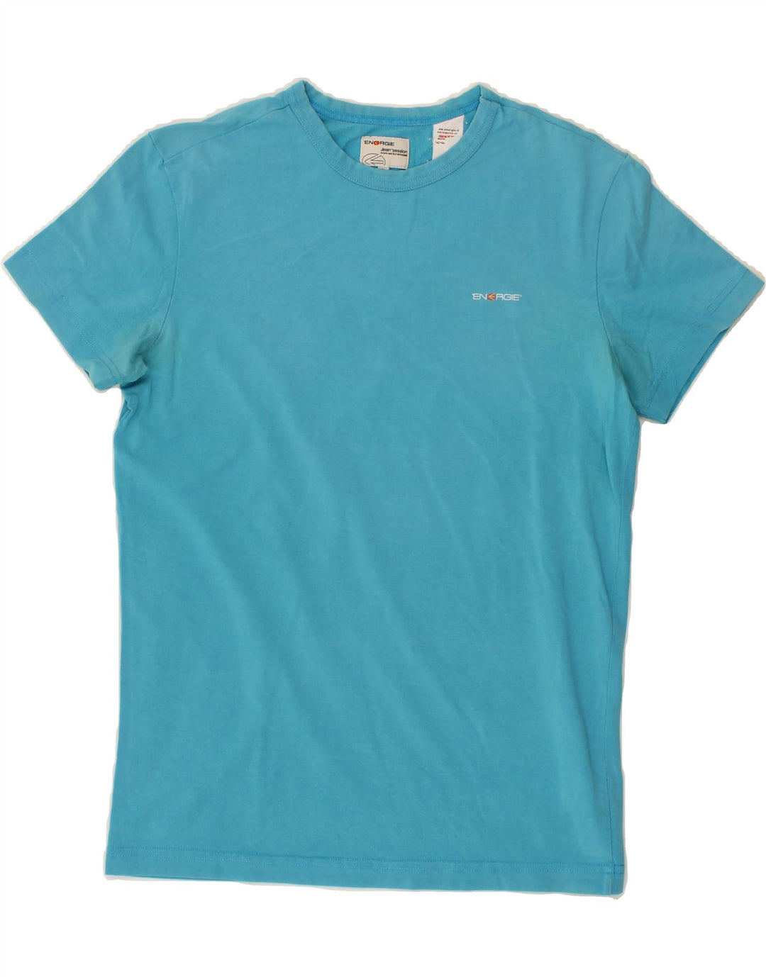 ENERGIE Womens T-Shirt Top UK 14 Large Blue Vintage Energie and Second-Hand Energie from Messina Hembry 
