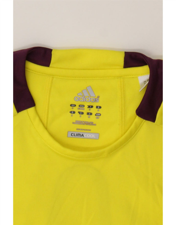 ADIDAS Mens Climacool T-Shirt Top Small Yellow Polyester Vintage Adidas and Second-Hand Adidas from Messina Hembry 