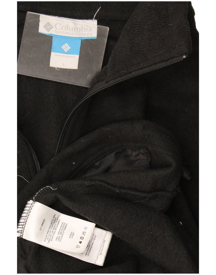 Columbia Mens Fleece Jacket Large Black Polyester