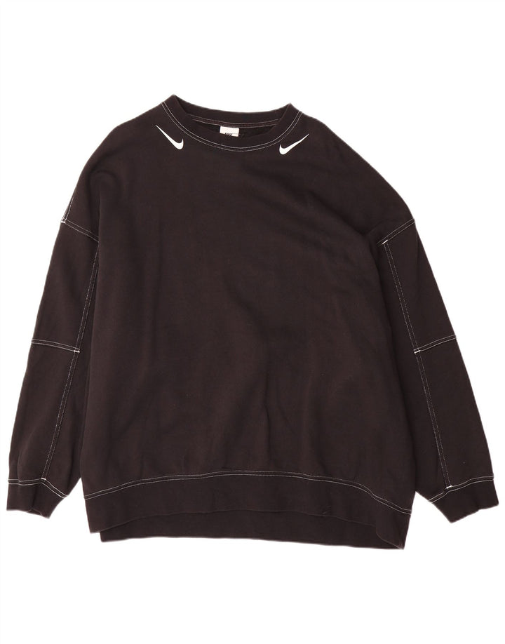 Nike Mens Graphic Oversized Sweatshirt Jumper Medium Black Cotton