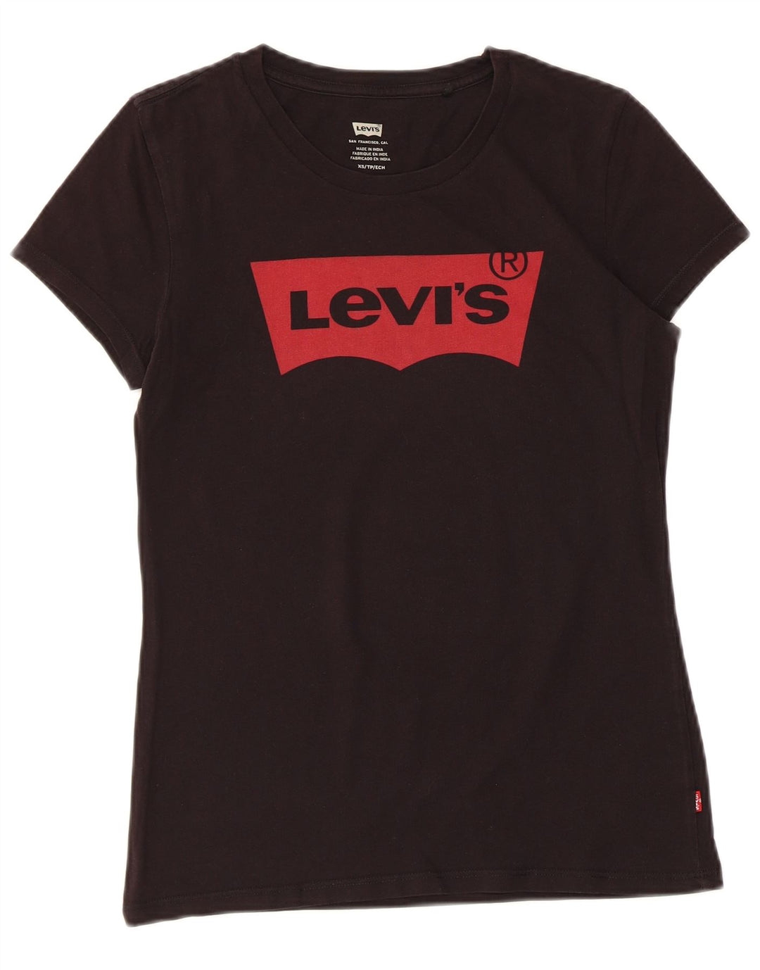 LEVI'S Womens Graphic T-Shirt Top UK 6 XS Black