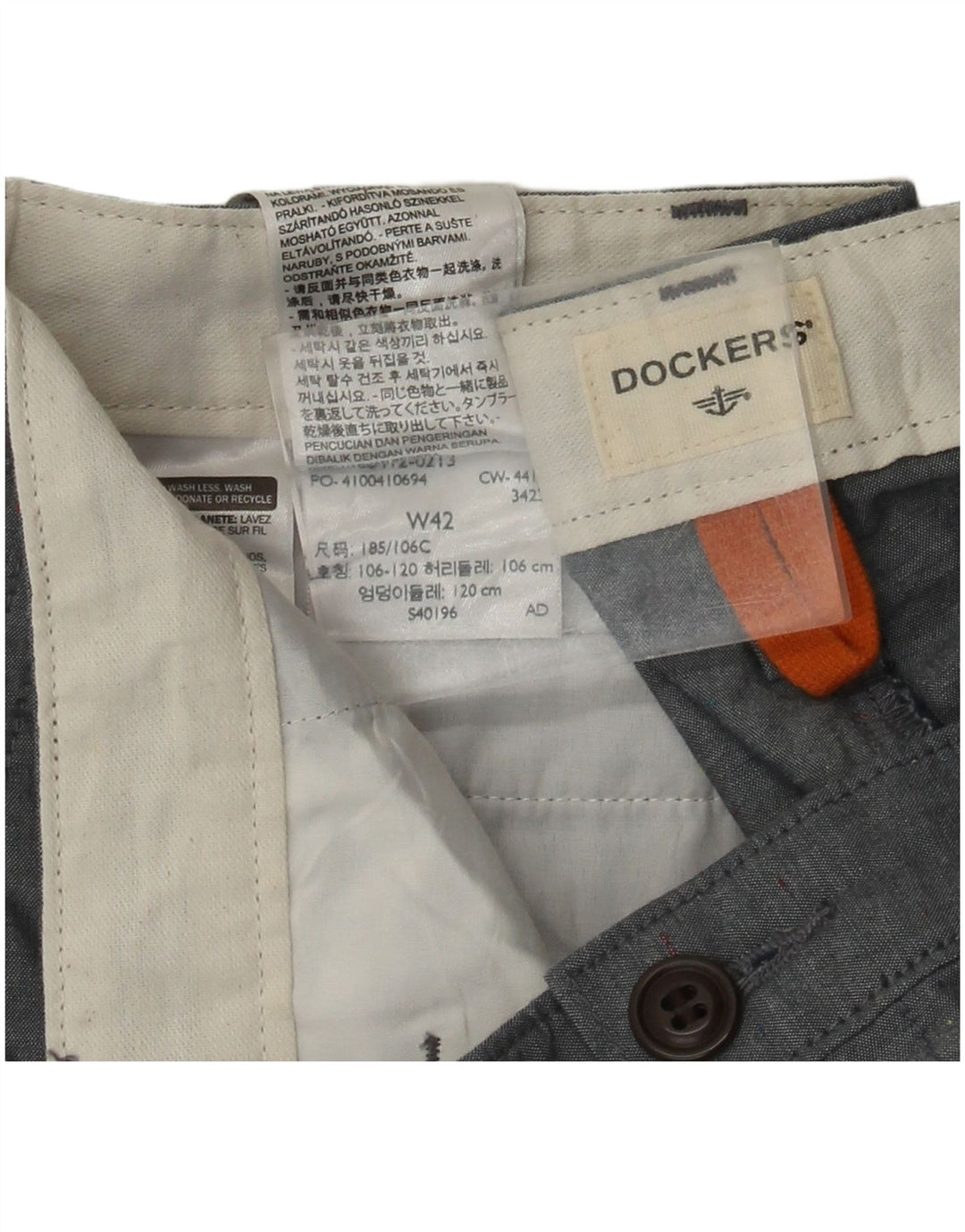 Dockers Mens Chino Shorts W42 2XL Blue Cotton