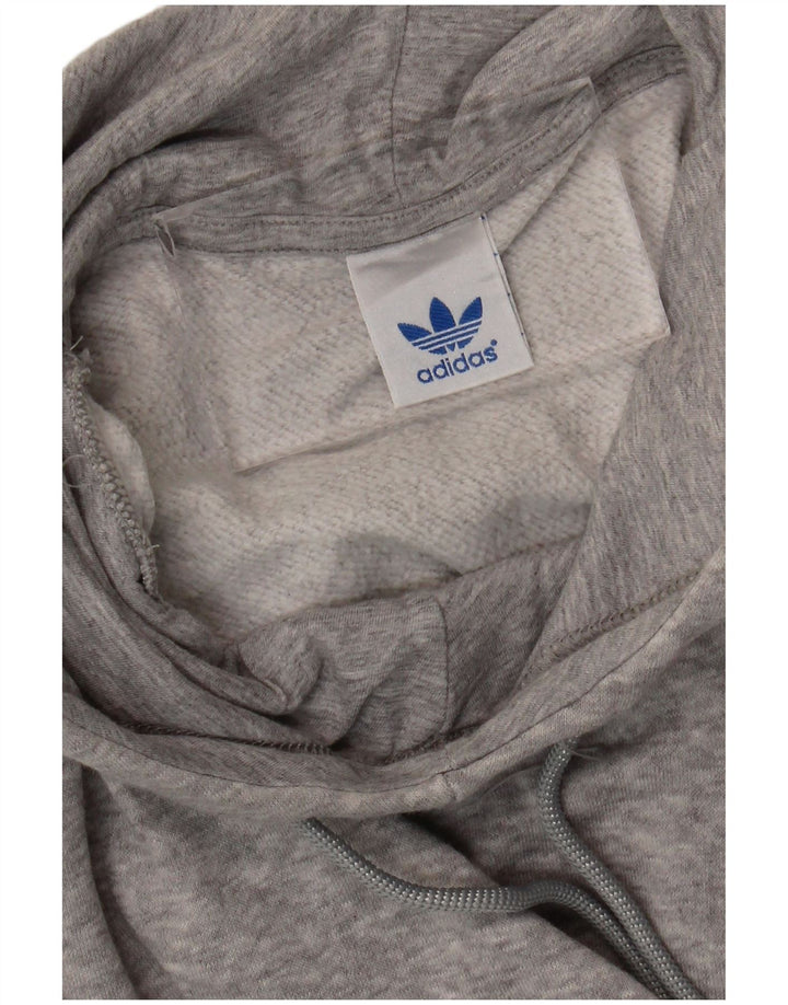 Adidas Womens Hoodie Jumper UK 14 Medium Grey