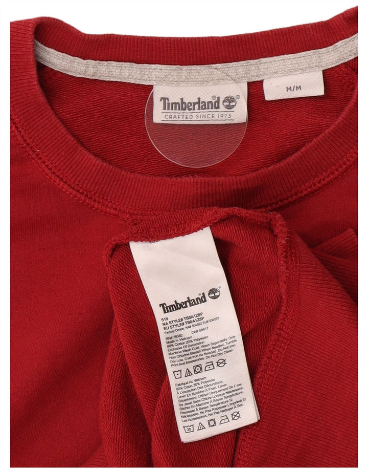 Timberland Mens Sweatshirt Jumper Medium Red Cotton