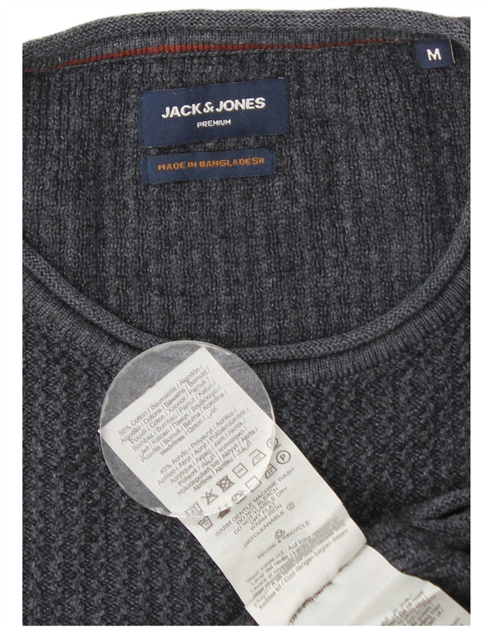 Jack & Jones Mens Crew Neck Jumper Sweater Medium Navy Blue Cotton