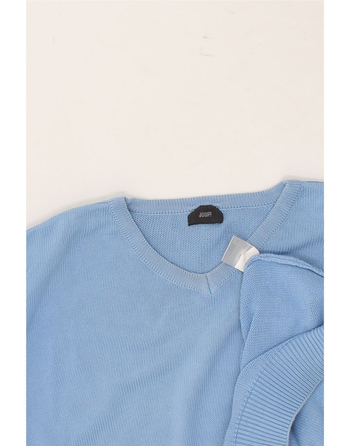 JOOP Mens V-Neck Jumper Sweater IT 54 XL Blue Cotton Vintage Joop and Second-Hand Joop from Messina Hembry 