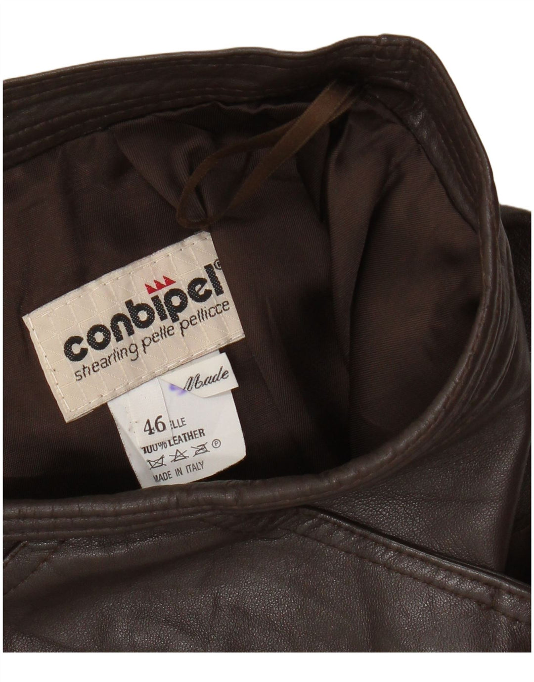 Conbipel Womens Leather Skirt IT 46 Large W30  Brown Leather