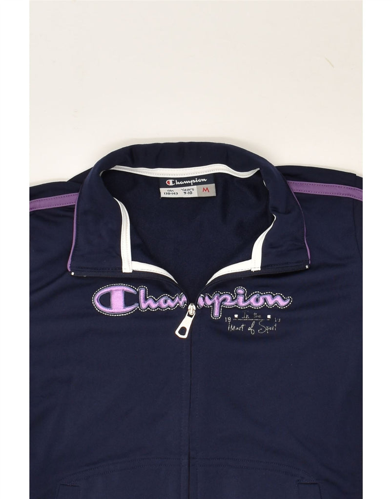 CHAMPION Girls Graphic Tracksuit Top Jacket 9-10 Years Medium  Navy Blue | Vintage Champion | Thrift | Second-Hand Champion | Used Clothing | Messina Hembry 