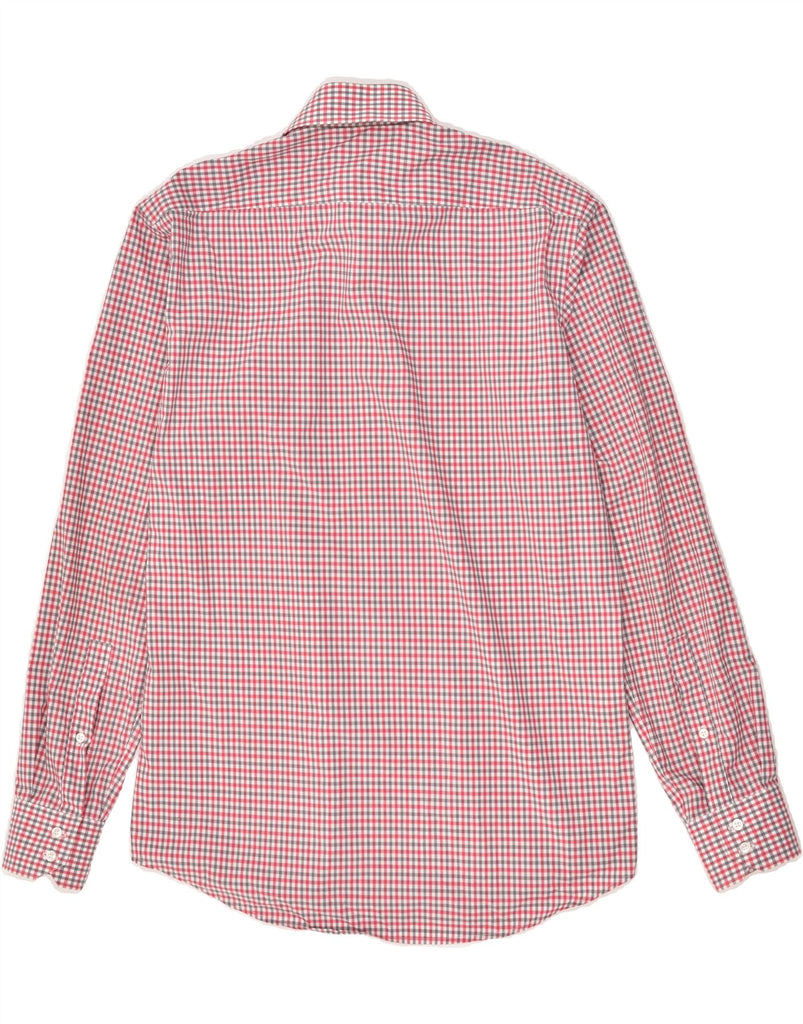 HUGO BOSS Mens Regular Fit Shirt Size 39  15 1/2 Medium Red Check Cotton | Vintage Hugo Boss | Thrift | Second-Hand Hugo Boss | Used Clothing | Messina Hembry 