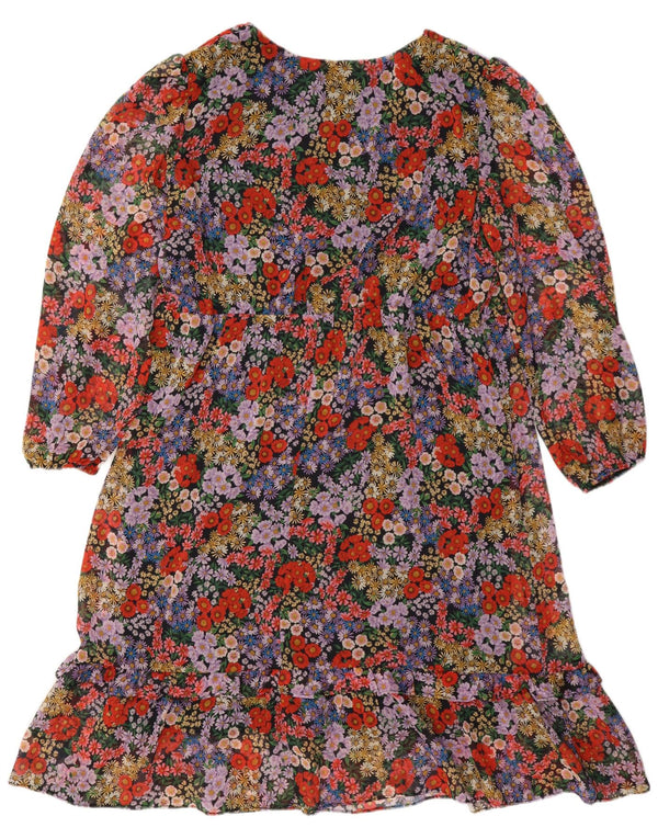 Wallis Womens Long Sleeve Tiered Dress UK 18 XL Multicoloured Floral