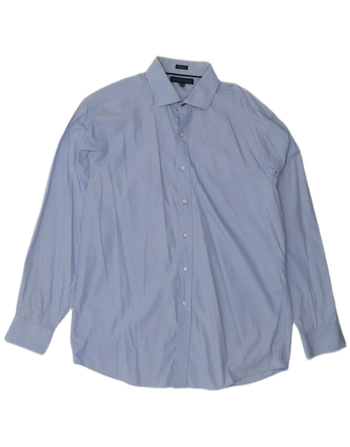 Tommy Hilfiger Mens Regular Fit Shirt Size 16 Large Blue