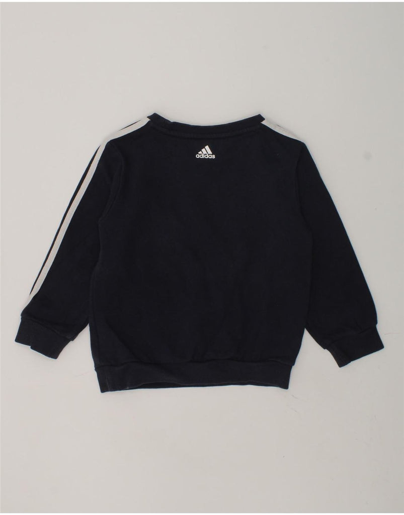 ADIDAS Baby Boys Graphic Sweatshirt Jumper 18-24 Months Navy Blue Cotton | Vintage Adidas | Thrift | Second-Hand Adidas | Used Clothing | Messina Hembry 