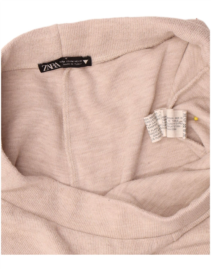 Zara Womens Tracksuit Trousers UK 12 Medium  Beige Polyester
