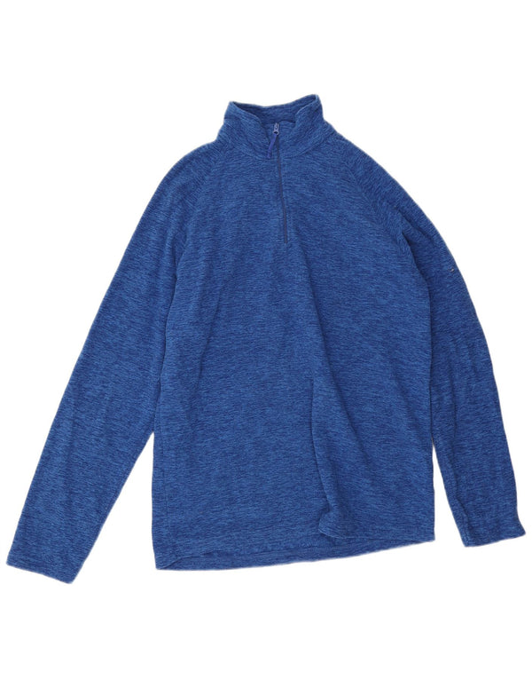 Mountain Warehouse Mens Zip Neck Fleece Jumper Small Blue Flecked Polyester