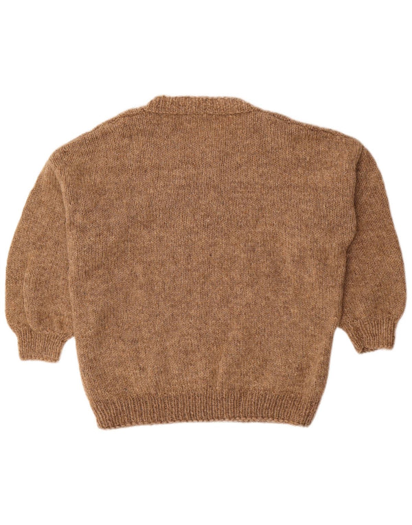 Vintage Womens Boat Neck Jumper Sweater UK 16 Large Brown