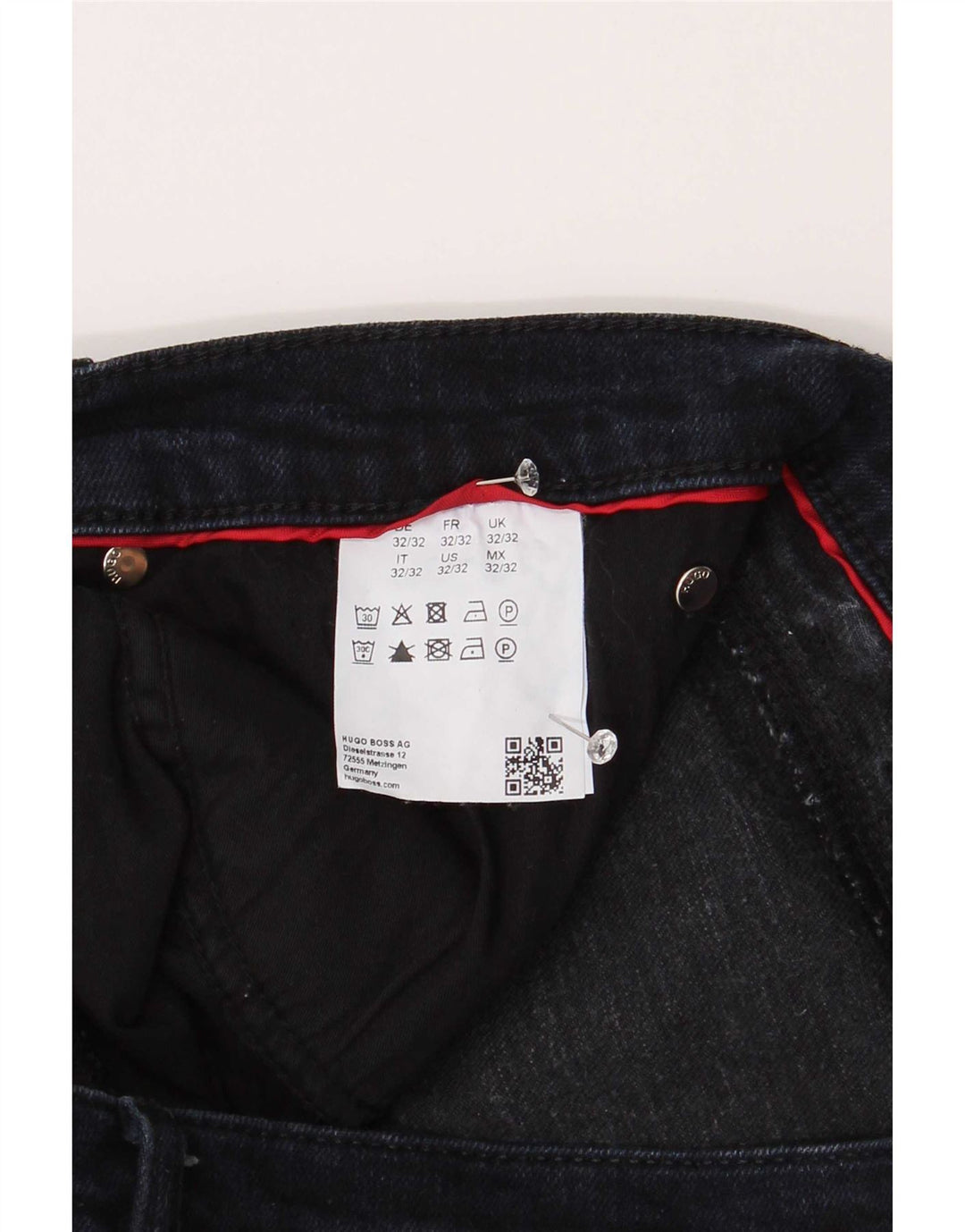 Hugo Boss Mens Straight Jeans W32 L32 Navy Blue Cotton