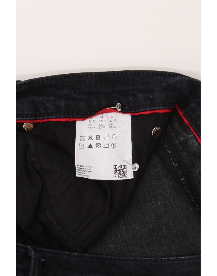 Hugo Boss Mens Straight Jeans W32 L32 Navy Blue Cotton