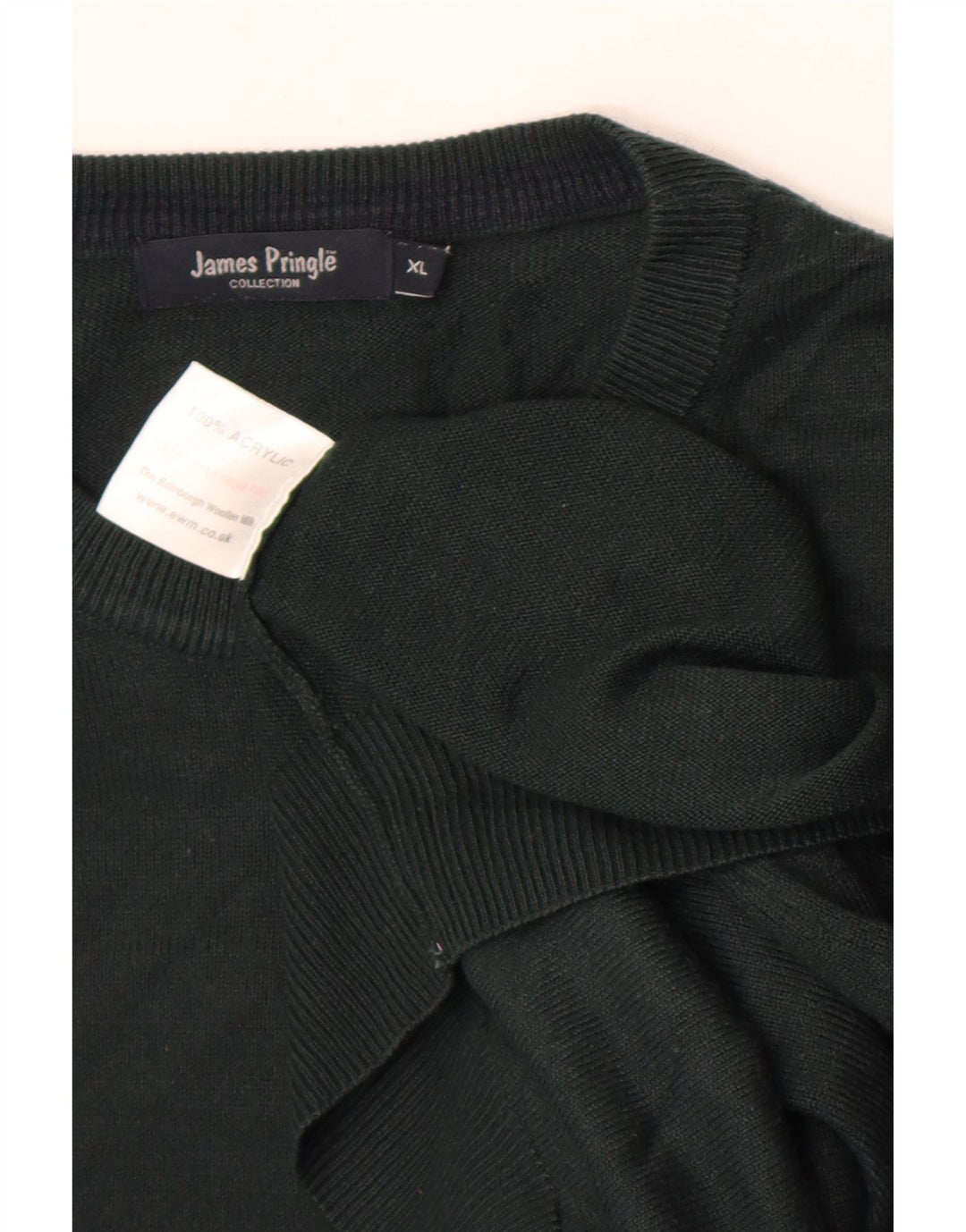 James Pringle Mens Crew Neck Jumper Sweater XL Black Acrylic