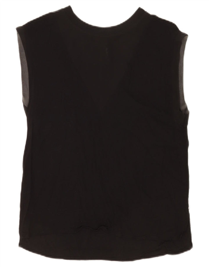 PEPE Jeans Womens Vest Top UK 10 Small Black Viscose