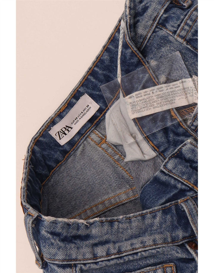Zara Womens Distressed Straight Jeans EU 40 Medium W30 L27 Blue Cotton