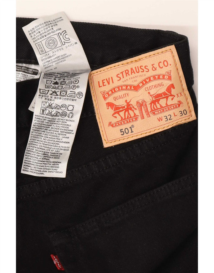 Levi's Mens 501 Straight Jeans W32 L30 Black Cotton