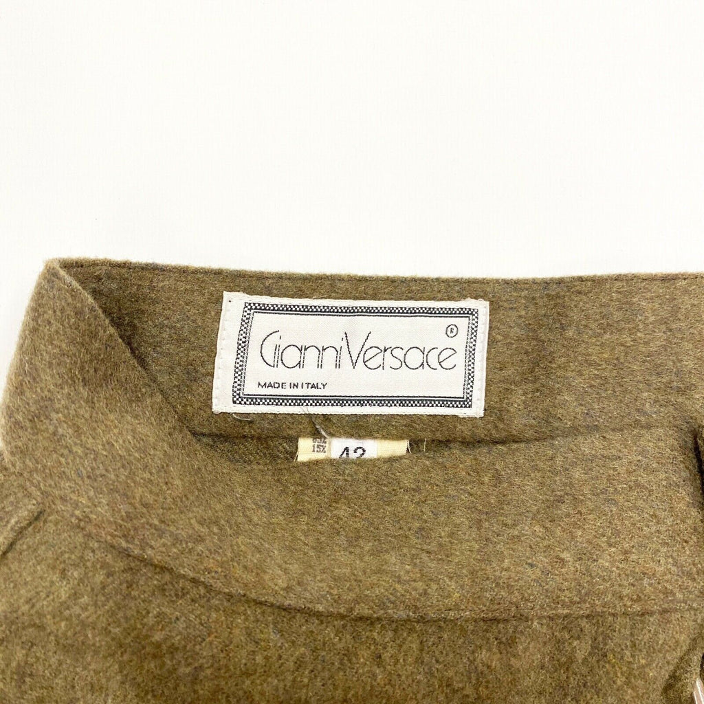 Gianni Versace Wool Cashmere Midi Skirt | Vintage High End Designer Green VTG | Vintage Messina Hembry | Thrift | Second-Hand Messina Hembry | Used Clothing | Messina Hembry 