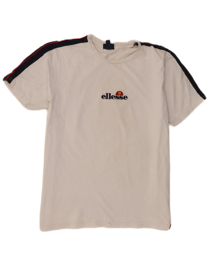 Ellesse Mens T-Shirt Top 2XL White Colourblock Cotton