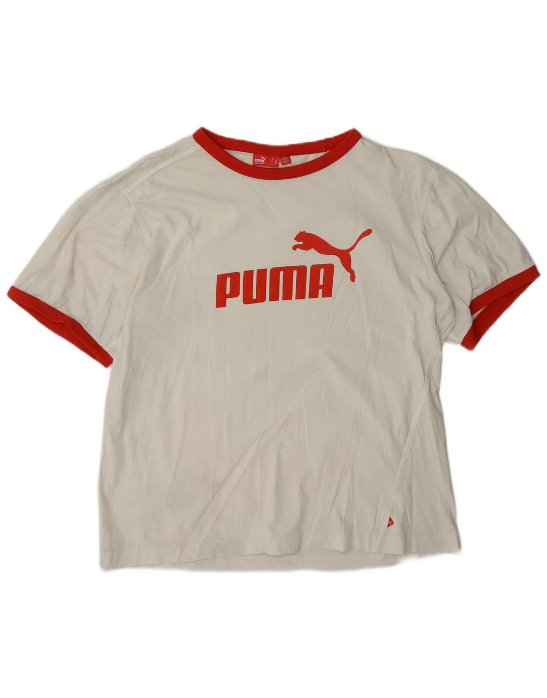Puma Mens Graphic T-Shirt Top Medium White Colourblock