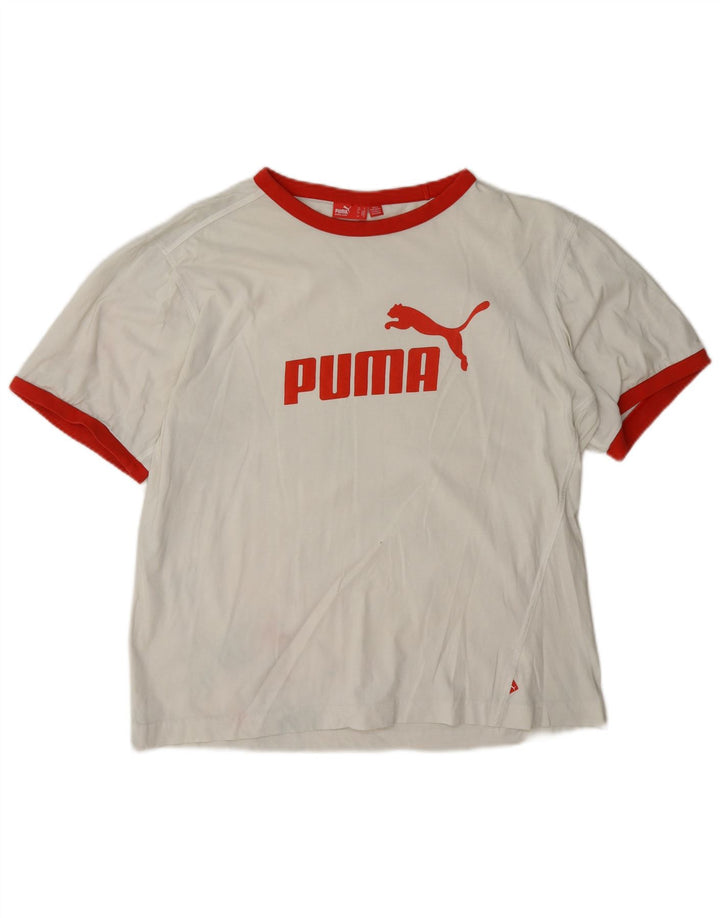 Puma Mens Graphic T-Shirt Top Medium White Colourblock
