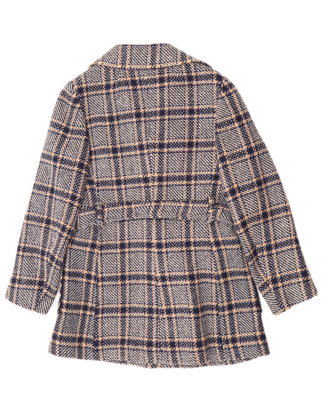 Vintage Womens Overcoat UK 10 Small Navy Blue Check