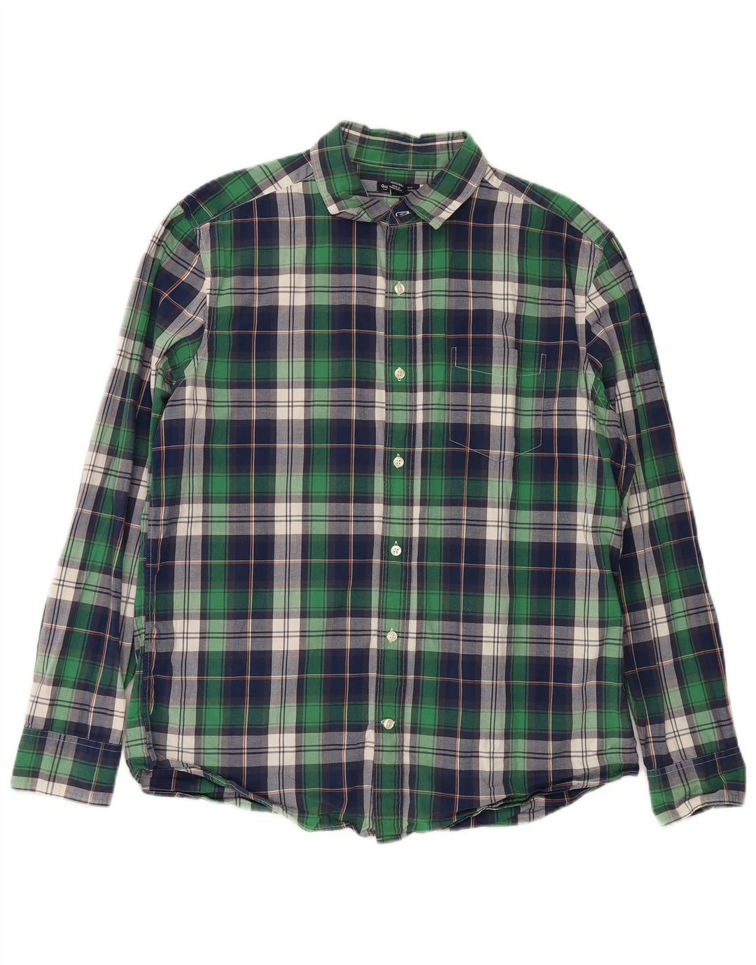GAP Mens Classic Fit Shirt Large Green Check Cotton