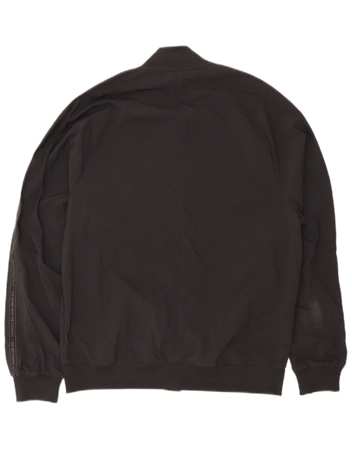Adidas Mens Graphic Bomber Jacket UK 38 Medium Black Nylon
