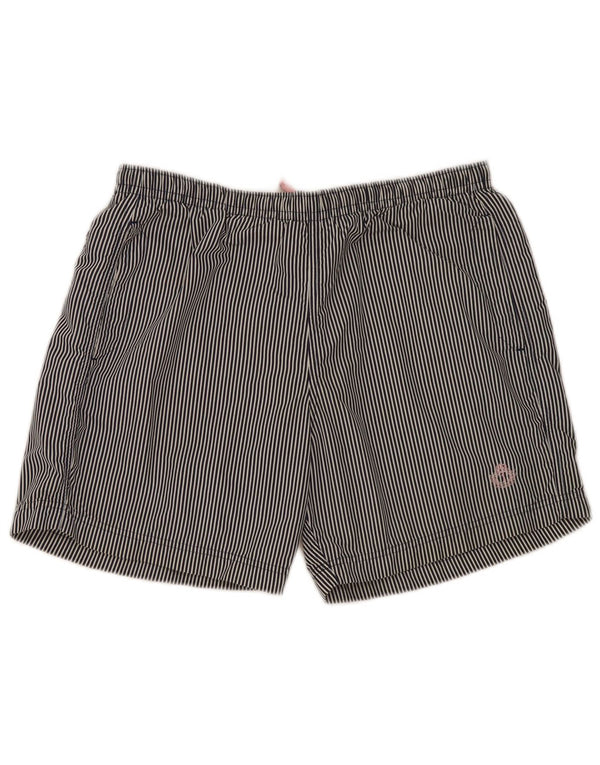 Jeckerson Mens Swimming Shorts Large Navy Blue Pinstripe Polyester