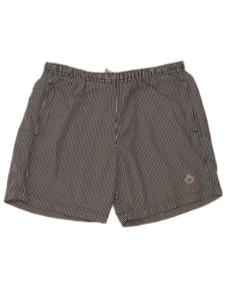 Jeckerson Mens Swimming Shorts Large Navy Blue Pinstripe Polyester