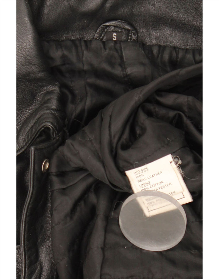 Vintage Womens Leather Jacket UK 10 Small Black