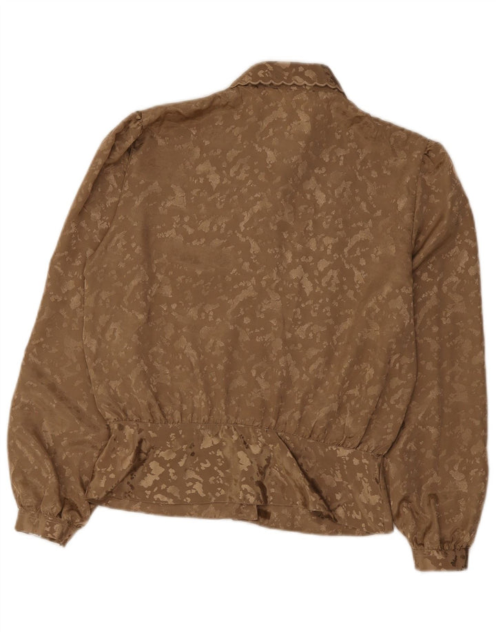 Vintage Womens Abstract Pattern Shirt Blouse IT 44 Medium Brown Tie Dye