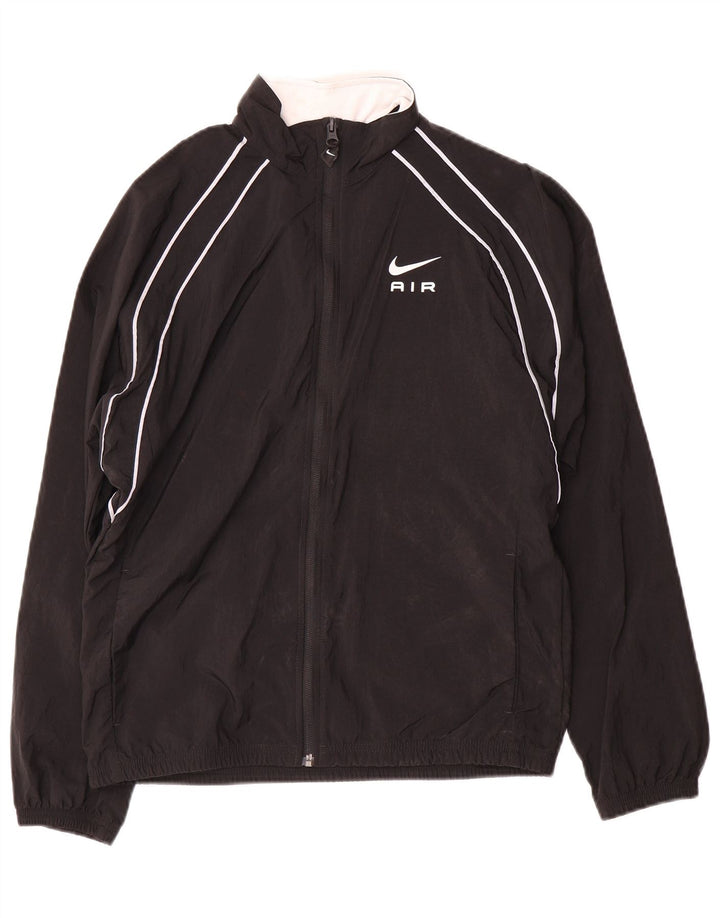 Nike Boys Graphic Tracksuit Top Jacket 13-14 Years XL Black Nylon
