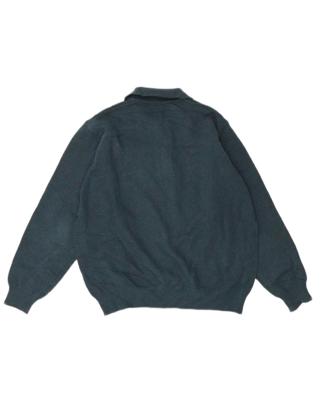 Stefanel Mens Polo Neck Jumper Sweater Large Green Wool