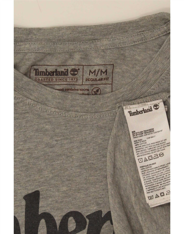 Timberland Mens Regular Fit Graphic T-Shirt Top Medium Grey Cotton