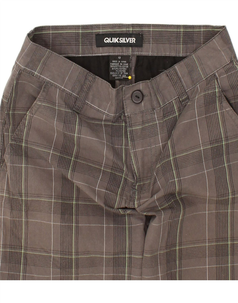 QUIKSILVER Boys Chino Shorts 11-12 Years W26  Grey Check Cotton | Vintage Quiksilver | Thrift | Second-Hand Quiksilver | Used Clothing | Messina Hembry 