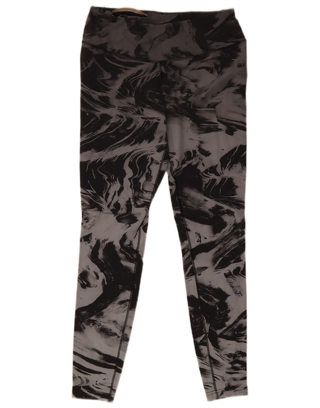 NIKE Womens Dri Fit Leggings UK 14 Large Grey Tie Dye Nylon
