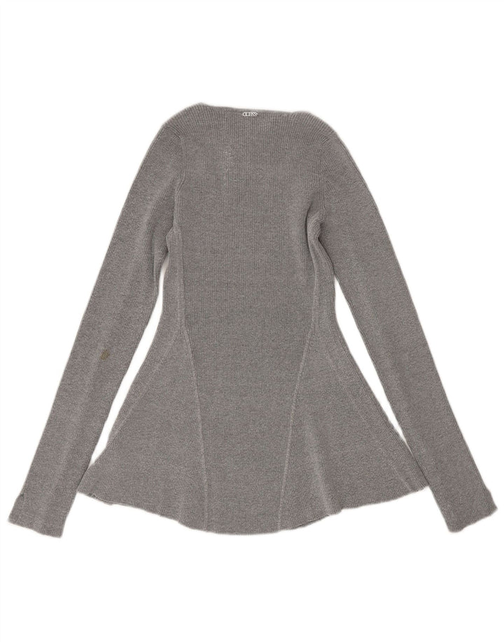 Guess Womens Long Sleeve Blouse Top UK 6 XS Grey Viscose