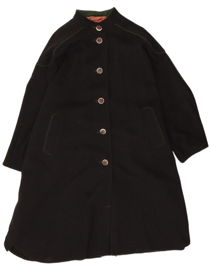 Pischl Womens Poncho Coat One Size Black Wool