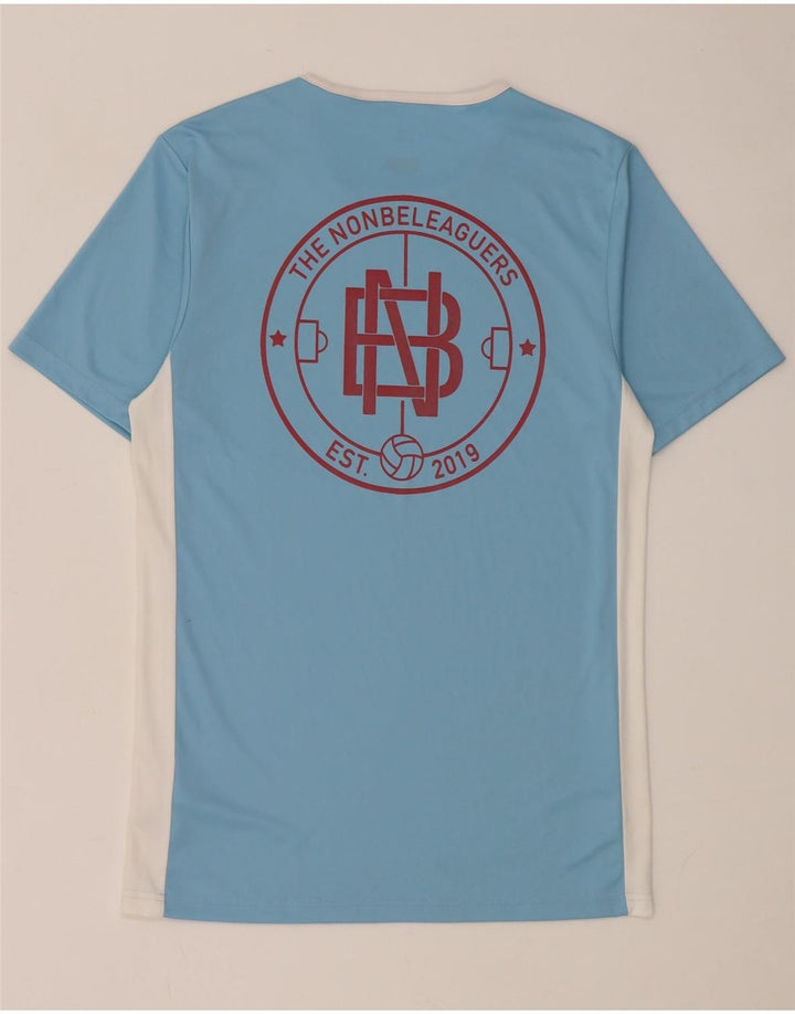 Adidas Mens Climalite Graphic T-Shirt Top Small Blue Colourblock Polyester