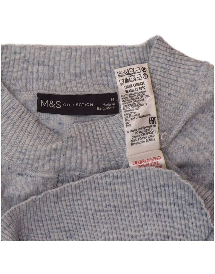 Marks & Spencer Womens Crew Neck Jumper Sweater UK 14 Medium Blue Flecked