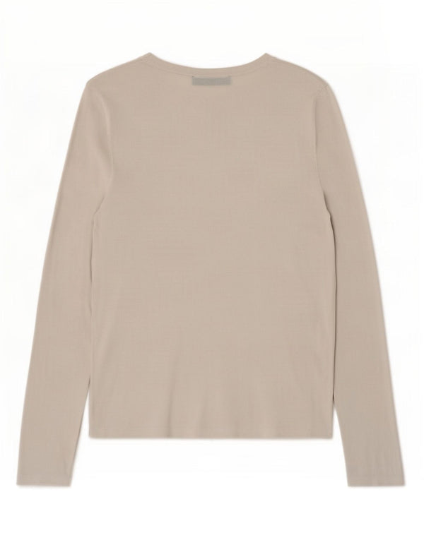 Zara Womens Top Long Sleeve UK 12 Medium Grey Viscose